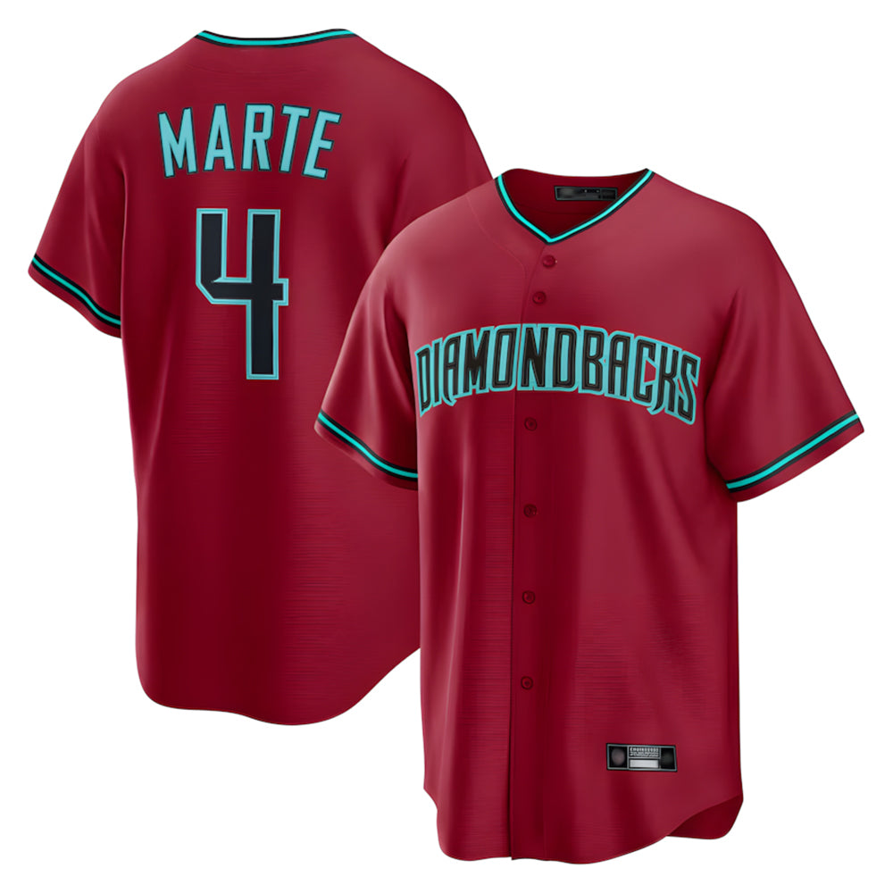 Arizona Diamondbacks #4 Ketel Marte Player Red CLOTHIN Home Game Stitched Jerseys