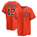 Detroit Tigers #13 Dillon Dingler Player Orange CLOTHIN Home Game Stitched Jerseys