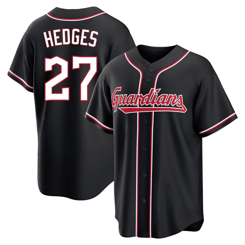 Cleveland Guardians #27 Austin Hedges Player Black CLOTHIN Fashion Out Home Game Stitched Jerseys