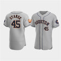 Houston Astros #45 Ryne Stanek Gray CLOTHIN 60th Anniversary Flex Base Stitched Jersey