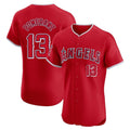 Los Angeles Angels #13 Drew Pomeranz Player Red CLOTHIN Home Limited Elite Stitched Jerseys