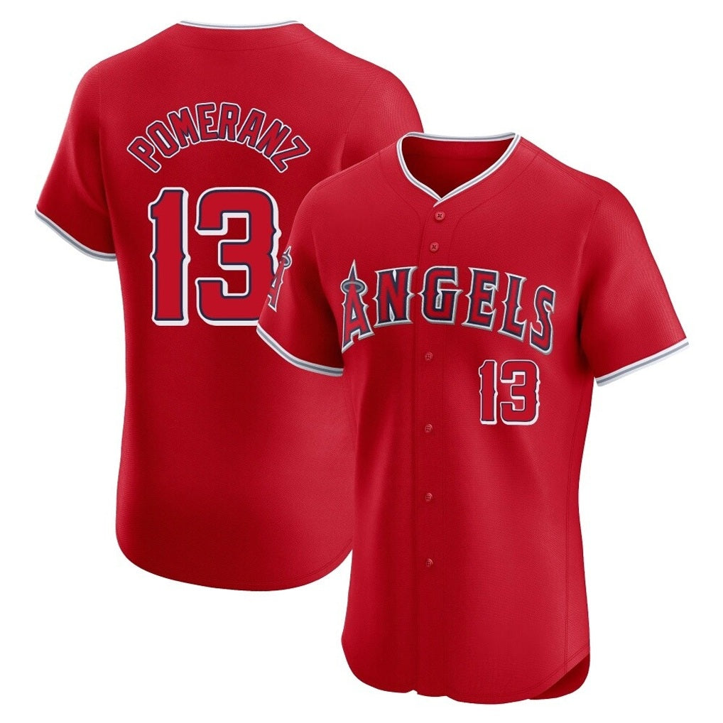 Los Angeles Angels #13 Drew Pomeranz Player Red CLOTHIN Home Limited Elite Stitched Jerseys