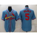 St. Louis Cardinals #5 Albert Pujols Light Blue CLOTHIN Stitched Cool Base Jersey