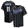 Kansas City Royals #11 Maikel Garcia Player Black CLOTHIN Carbon Fashion Home Game Stitched Jerseys