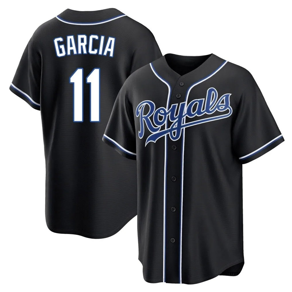 Kansas City Royals #11 Maikel Garcia Player Black CLOTHIN Carbon Fashion Home Game Stitched Jerseys
