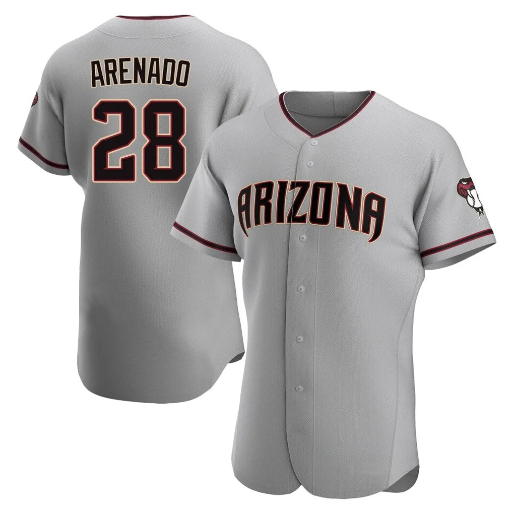Arizona Diamondbacks #28 Nolan Arenado Player Gray CLOTHIN Road Limited Elite Home Game Stitched Jerseys