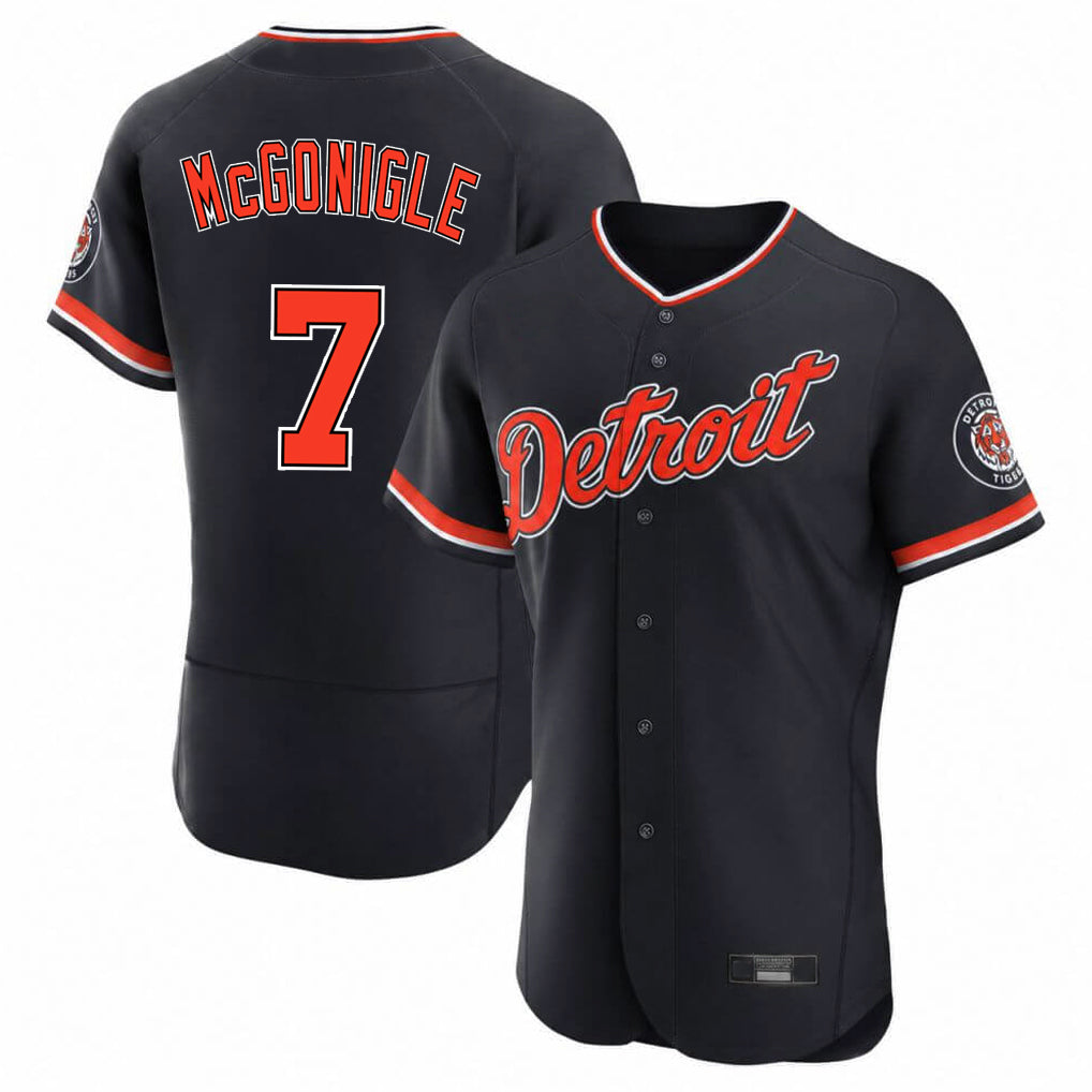 Detroit Tigers #7 Kevin McGonigle Player Navy CLOTHIN Limited Elite Home Game Stitched Jerseys