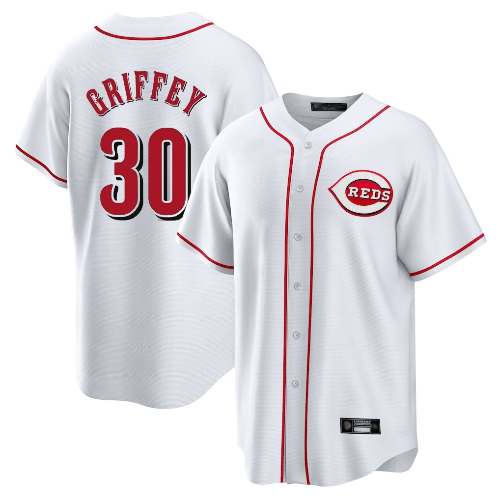 Cincinnati Reds #30 Ken Griffey Player White CLOTHIN Game Home Stitched Jerseys