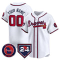 Custom Atlanta Braves White CLOTHIN 2024 Spring Training Patch Limited Stitched Jersey