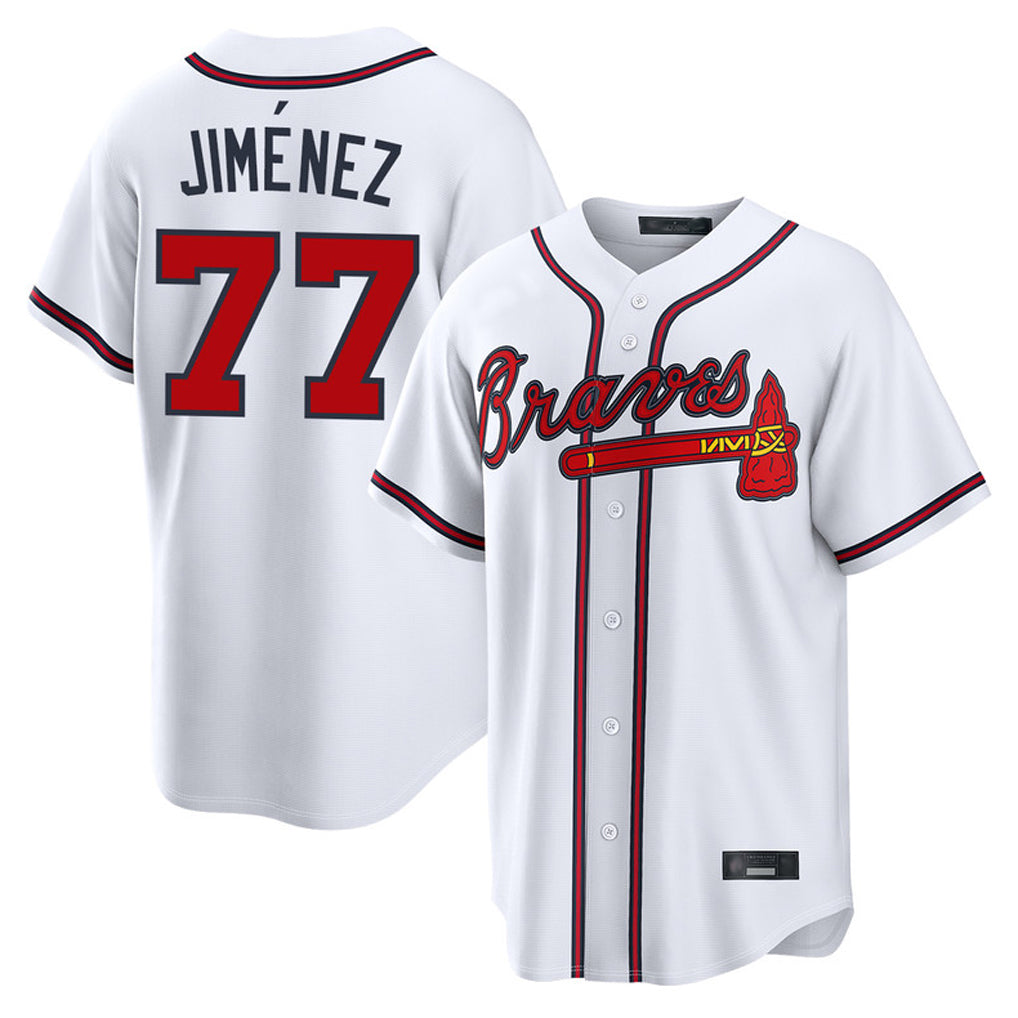 Atlanta Braves #77 Joe Jimenez Player White CLOTHIN Home Game Stitched Jerseys
