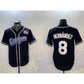 Los Angeles Dodgers #8 Enrique Hernandez Black CLOTHIN 2024 World Series Cool Base Stitched Jersey
