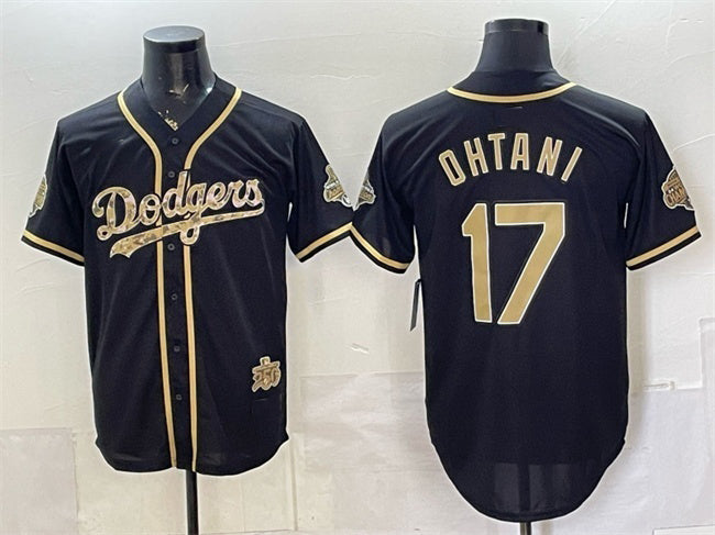 Los Angeles Dodgers #17 Shohei Ohtani Black CLOTHIN 2026 Armed Forces Day Stitched Jersey