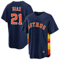 Houston Astros #21 Yainer Diaz Player Navy CLOTHIN Home Game Stitched Jerseys