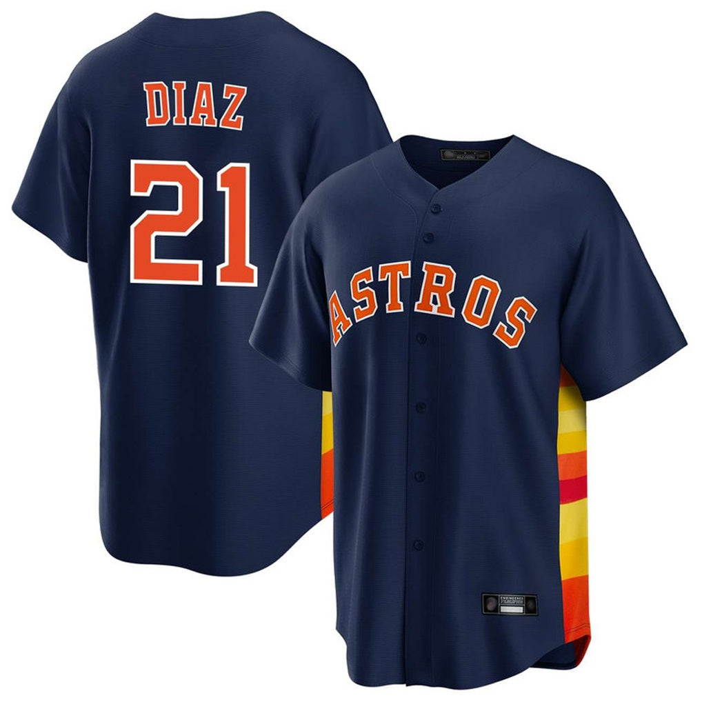 Houston Astros #21 Yainer Diaz Player Navy CLOTHIN Home Game Stitched Jerseys