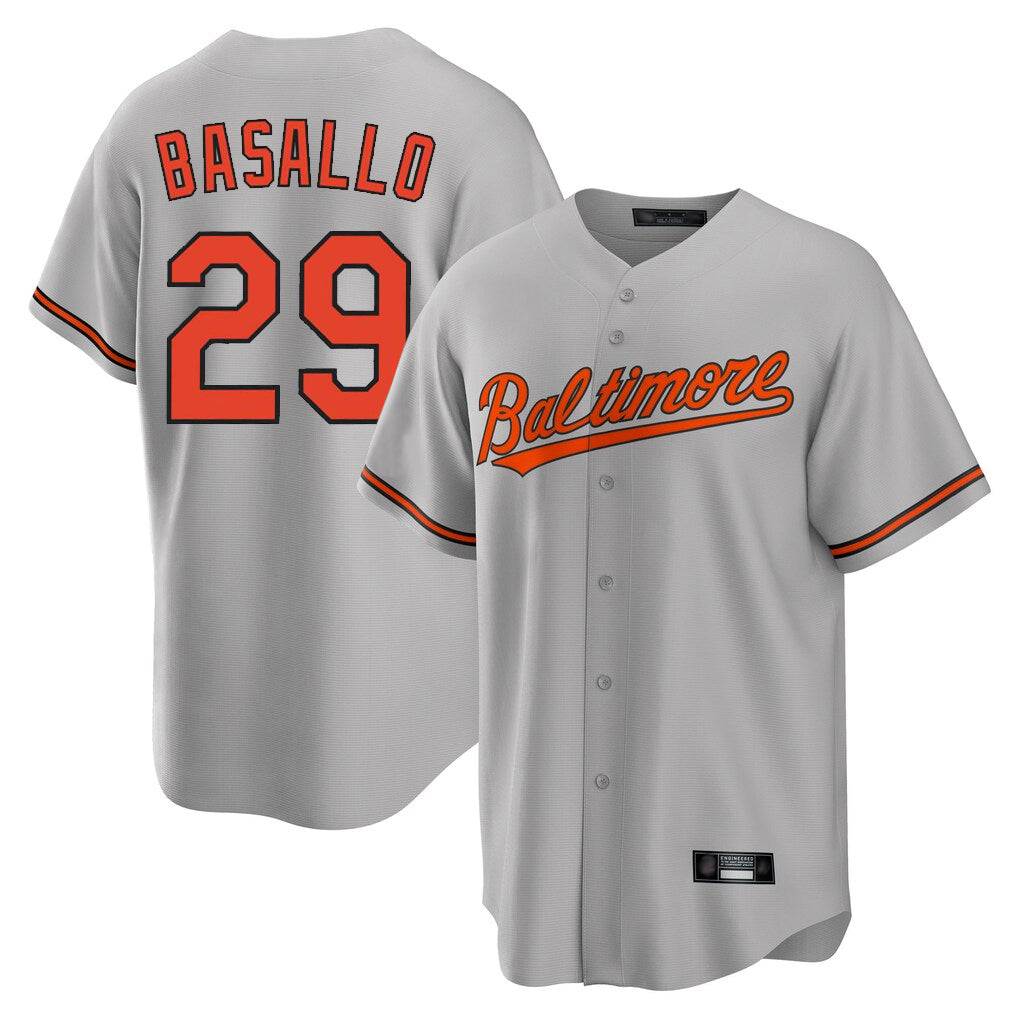 Baltimore Orioles #29 Samuel Basallo Player Gray CLOTHIN Home Game Stitched Jerseys