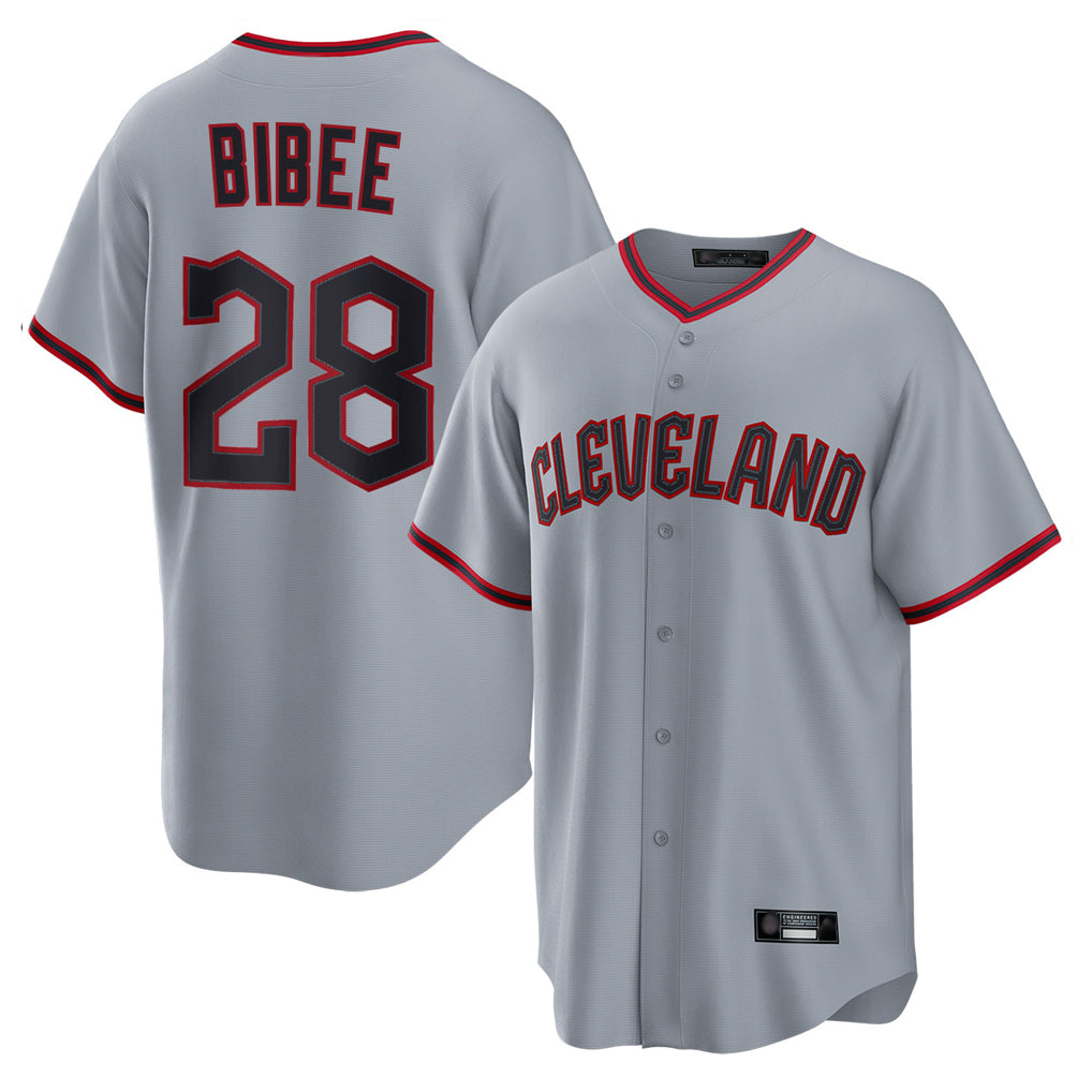Cleveland Guardians #28 Tanner Bibee Player Gray CLOTHIN Home Game Stitched Jerseys
