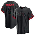 Cincinnati Reds #8 Joe Morgan Black CLOTHIN City Connect Replica Player Jersey