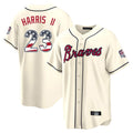 Atlanta Braves #23 Michael Harris II Player Cream CLOTHIN USA 250 Fourth Of July Limited Home Game Stitched Jerseys