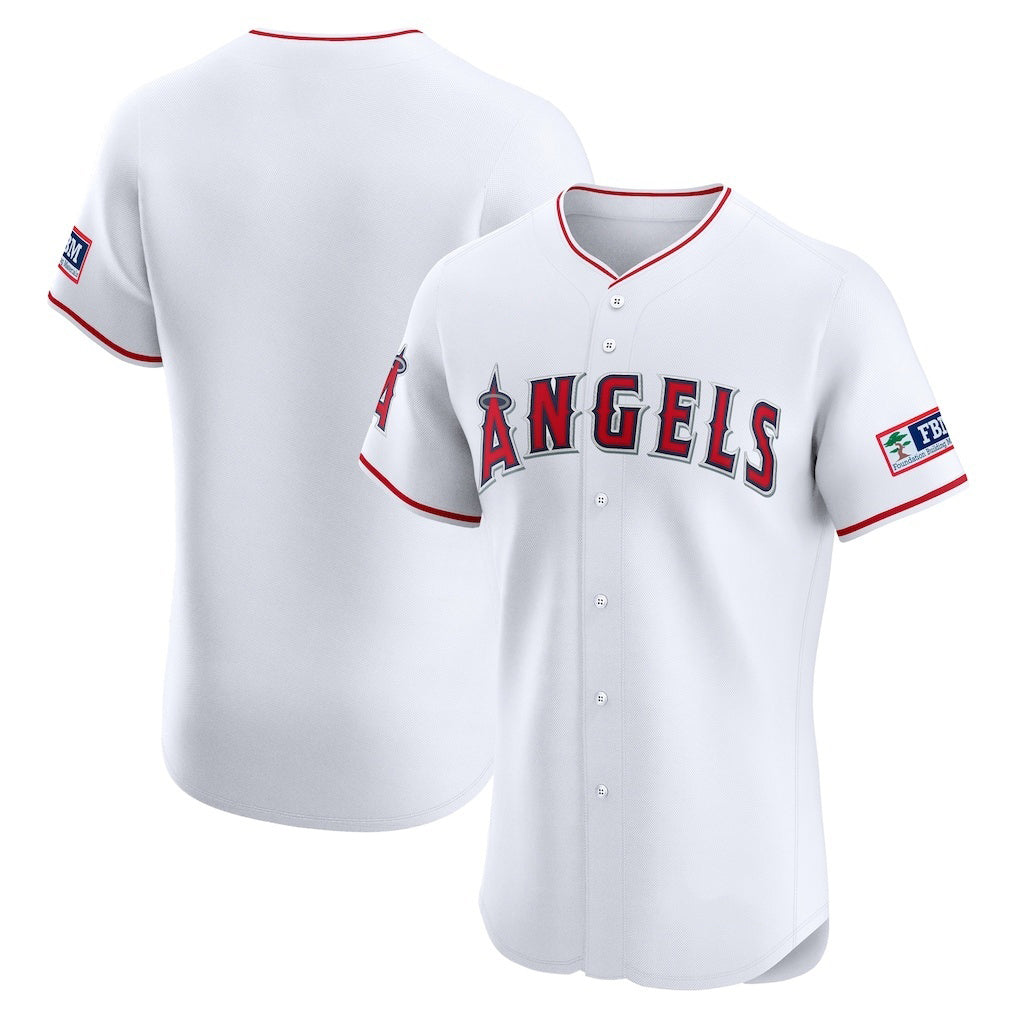 Los Angeles Angels White CLOTHIN Home Elite Patch Jersey