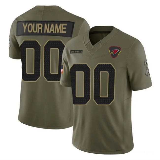 Custom A.Cardinals Active Player Olive CLOTHIN 2025 F.U.S.E. Salute to Service Limited Stitched Jersey