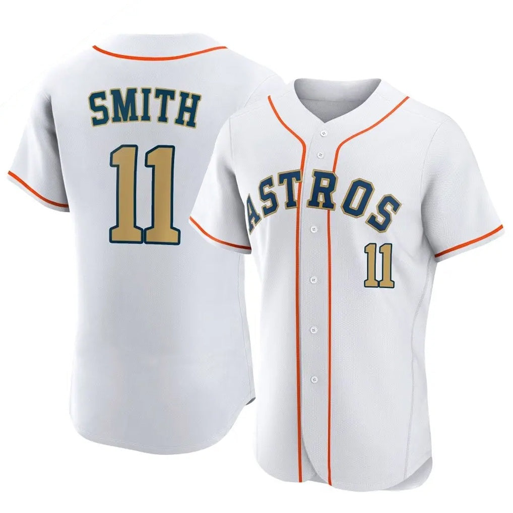 Houston Astros #11 Cam Smith Player Gold CLOTHIN Collection Limited Elite Home Stitched Jerseys