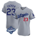 Los Angeles Dodgers #23 Kyle Tucker Player Gray CLOTHIN World Series Meet Limited Elite Home Stitched Jerseys